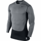 NIKE PRO HYPERWARM LITE COMPRESSION THERMO TRIKO DLOUHÝ RUKÁV PÁNSKÉ - Šedá, Černá č.1