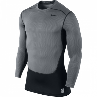 NIKE PRO HYPERWARM LITE COMPRESSION THERMO TRIKO DLOUHÝ RUKÁV PÁNSKÉ - Šedá, Černá č.1